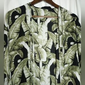 Audrey 3+1 Banana Leaf Pattern Kimono Large Cover Up Beach Coastal Boho Festival